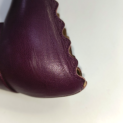 Chloé 36.5code Beige Purple Leather Women's Mid-Heel Shoes-(SKU)-931056943