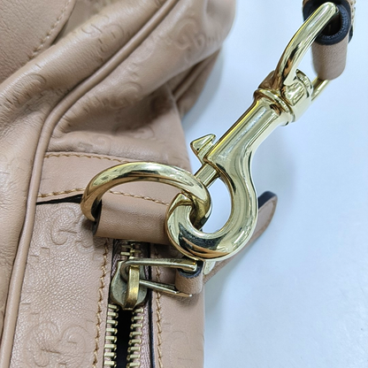 GUCCI Light Pink Cowhide Embossed Monogram Shoulder Bag Tote Bag Golden hardware Removable shoulder strap-(SKU)-947868328