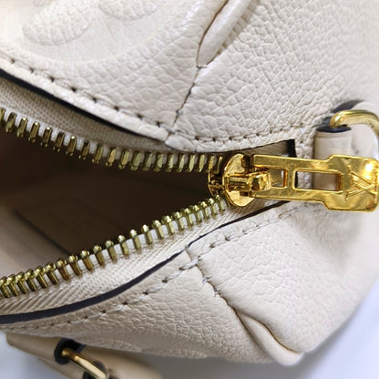 LOUIS VUITTON SPEEDY 20 Beige Leather Monogram Vernis Boston Bag Shoulder Bag Crossbody Handbag with Gold Hardware and Removable Strap-(SKU)-966135797