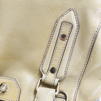 BURBERRY Khaki cowhide embossed handbag Golden hardware-(SKU)-953577933