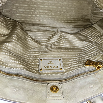 PRADA Green Cowhide Handbag Shoulder Bag Golden hardware-(SKU)-13786138