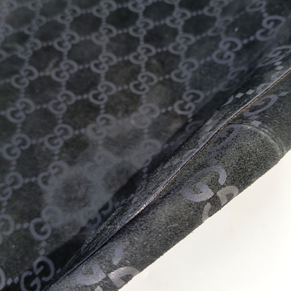 GUCCI Black Suede Single Shoulder Bag Silver Hardware Sub-bag-(SKU)-14221484