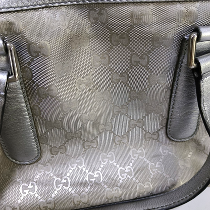 GUCCI Guccissima  Silver Coated Canvas Monogram Handbag Silver Hardware-(SKU)-951869728