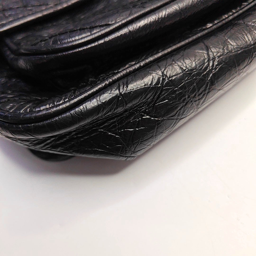 YSL NIKI Medium Size Black Leather Quilted V-Shape Shoulder Bag with Black Ruthenium Hardware-(SKU)-966134744