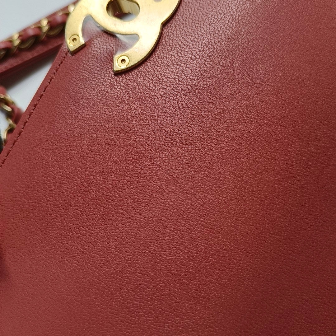 CHANEL CHAIN INFINITY TOP HANDLE Pink Leather Quilted Chain Bag Single Shoulder Bag, Handbag, Crossbody Bag, Gold Hardware, 28 Clasp-(SKU)-966446477