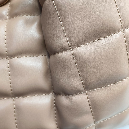 GUCCI Deco Medium Camel Leather Quilted Single Shoulder Bag with Gold Hardware 3 Removable Straps-(SKU)-957612728