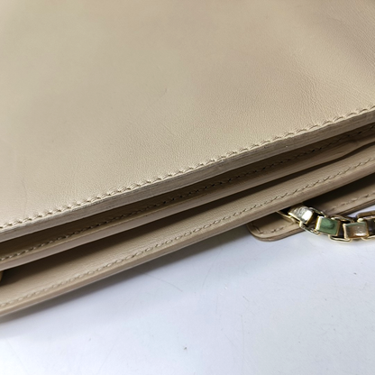 FERRAGAMO Thalia Khaki Calf Leather Crossbody Shoulder Bag Golden hardware Removable shoulder strap-(SKU)-943501059