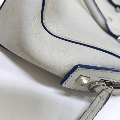 MCM ELLA Light Blue Leather Single Shoulder Bag Silver Hardware Removable shoulder strap-(SKU)-934712148