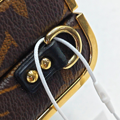 LOUIS VUITTON VANITY CASE Brown Coated Canvas Monogram Crossbody Shoulder Bag Tote Bag Gold Hardware 2 Removable Shoulder Straps-(SKU)-957302844
