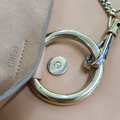 Chloé Faye Medium size Orange Suede Leather Single Shoulder Bag Golden hardware Removable shoulder strap-(SKU)-950948010