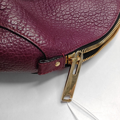 BURBERRY Clifton Plum Purple Cowhide Tote Bag Golden hardware-(SKU)-944416398