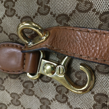 GUCCI Trunk Brown Canvas Old Flower Single Shoulder Bag Tote Bag Golden hardware-(SKU)-13447280