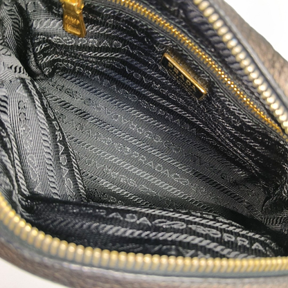 PRADA Camera Bag Black Leather Logo Handbag Single Shoulder Bag Crossbody Bag Golden hardware-(SKU)-953167834