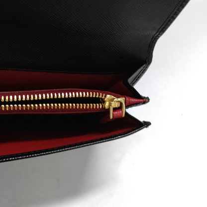 PRADA Bauletto Saffiano Black Leather Crosshatch Handbag Golden hardware-(SKU)-950001304