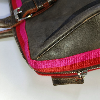 LOEWE Tote bag Dark Brown Leather Handbag Silver Hardware shoulder straps-(SKU)-938692603