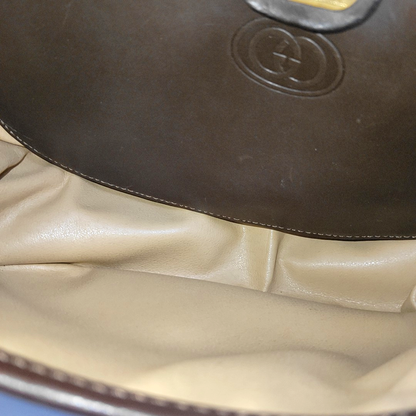 GUCCI Brown Cowhide Single Shoulder Bag Golden hardware Removable shoulder strap-(SKU)-13634891