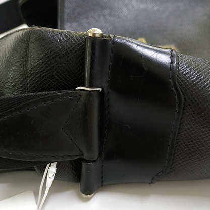 LOUIS VUITTON YARANGA Black Leather Embossed Single Shoulder Bag Tote Silver Hardware-(SKU)-942031838