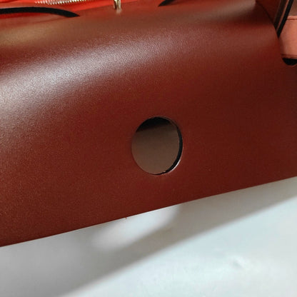 HERMÈS Herbag 31 Lotus Flower/Orange Red Canvas Single Shoulder Bag Handbag Silver Hardware Z Pockets Removable Strap-(SKU)-970002442
