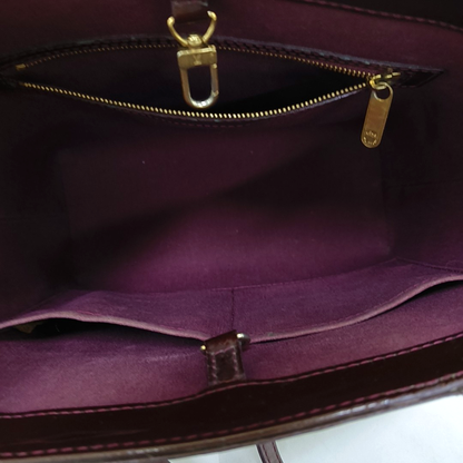 LOUIS VUITTON AVALON Large size Burgundy Cowhide Monogrammed Single Shoulder Handbag Golden hardware-(SKU)-959058855