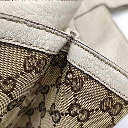 GUCCI Bamboo 1947 Brown canvas monogram bamboo bag handbag Golden hardware-(SKU)-957532877