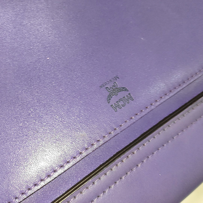 MCM Purple Leather Single Shoulder Bag Handbag Crossbody Bag Golden hardware Removable shoulder strap-(SKU)-14183353