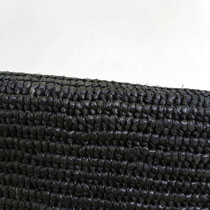 LOEWE Ola Medium Black Straw Single Shoulder Bag Golden Hardware Removable Strap-(SKU)-967584835