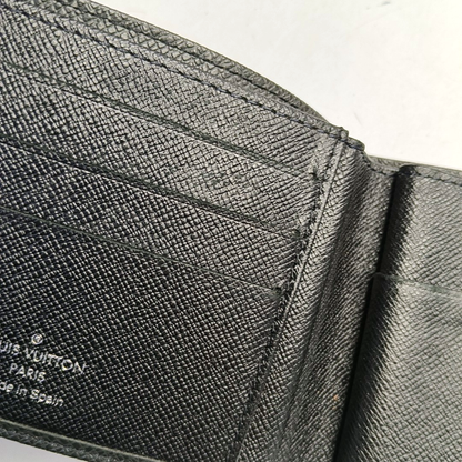 LOUIS VUITTON AMERIGO Black Cowhide Wallet Silver Hardware-(SKU)-951116576