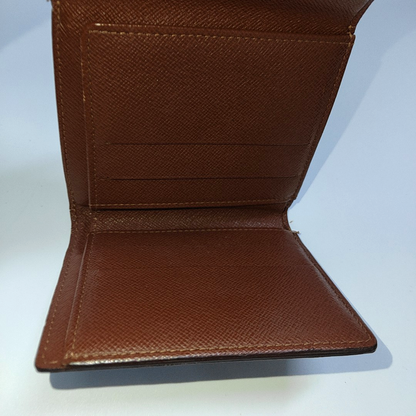 LOUIS VUITTON ELISE Brown coated canvas vintage wallet Golden hardware Vintage model-(SKU)-953704307