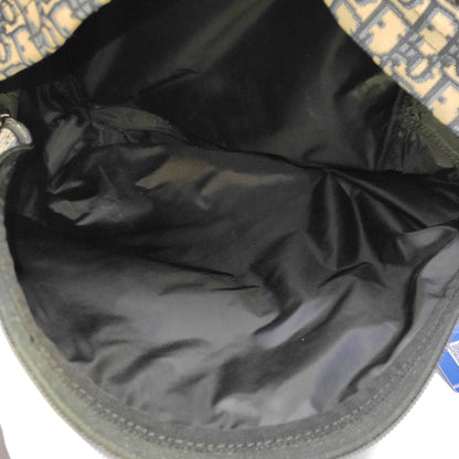 DIOR Diortravel Beige Canvas Monogrammed Jacquard Double Shoulder Bag Black Hardware-(SKU)-968853955