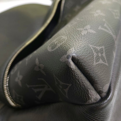 LOUIS VUITTON DISCOVERY Small Black Leather Monogram Double Shoulder Bag Tote Bag Silver Hardware-(SKU)-968889850