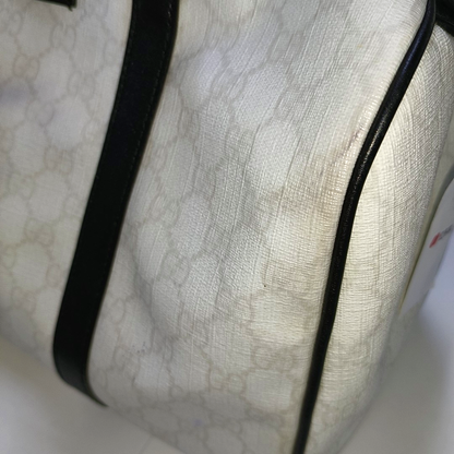 GUCCI Joy White Coated Canvas Monogram Handbag Golden hardware-(SKU)-942429656
