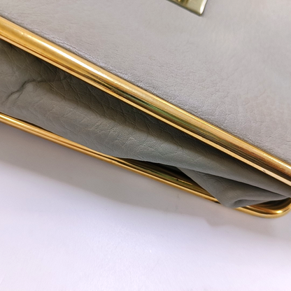 Chloé Sally Medium size Grey Leather Single Shoulder Bag Golden hardware-(SKU)-958155773