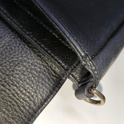 COCCINELLE Black Leather Single Shoulder Bag Golden hardware Removable shoulder strap-(SKU)-14421257