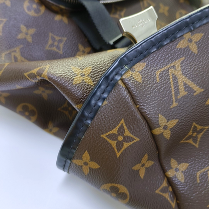 LOUIS VUITTON ZACK Medium Brown Coated Canvas Monogram Backpack Tote Bag Silver Hardware-(SKU)-965082946