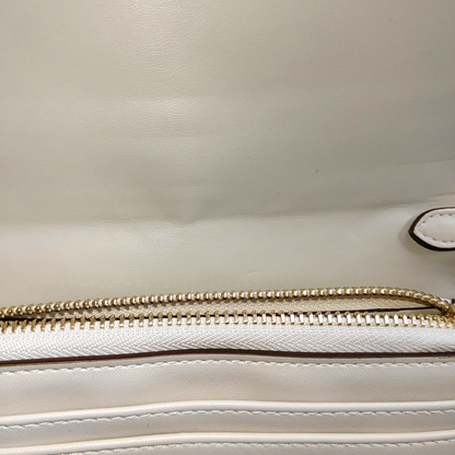 STELLA McCARTNEY Stella Logo White Leather Cutout Floral Crossbody Bag Single Shoulder Bag Golden hardware Removable shoulder strap-(SKU)-940252376