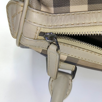 BURBERRY Gray coated canvas handbag, crossbody bag Silver Hardware-(SKU)-945698087