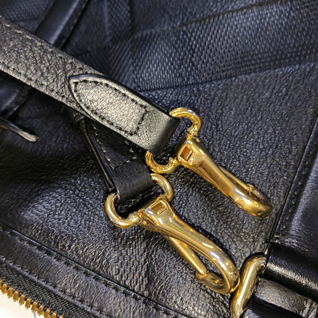 BURBERRY Tote bag Black Cowhide Embossed Single Shoulder Handbag Tote Bag Crossbody Bag Golden hardware Removable shoulder strap-(SKU)-14450075