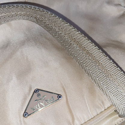 PRADA Tote bag Khaki Leather Logo Handbag Golden hardware-(SKU)-937766784