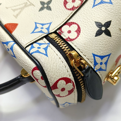 LOUIS VUITTON NICE Small White Coated Canvas Print Crossbody Bag Shoulder Bag Handbag Removable Strap Golden Hardware-(SKU)-953026193