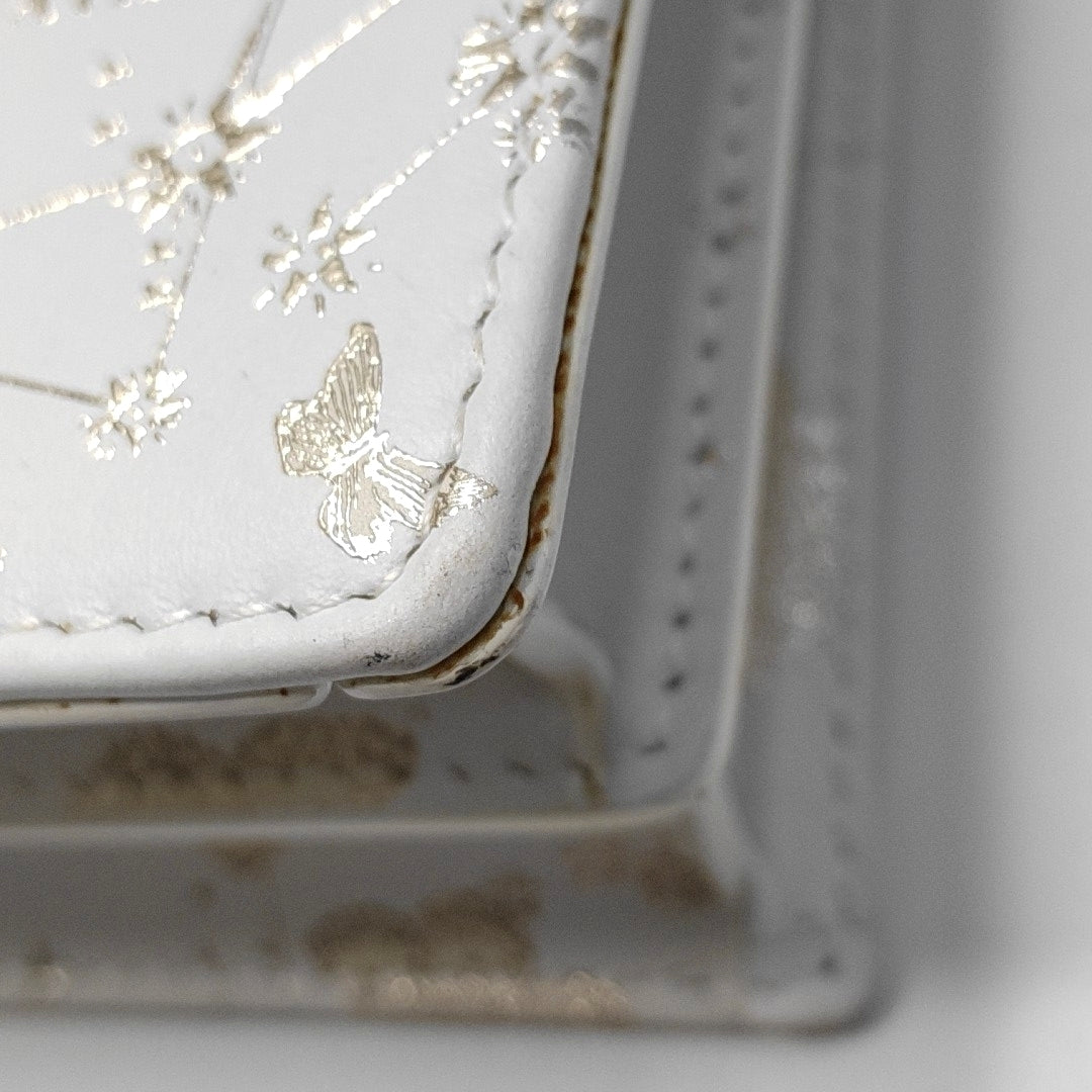 DIOR Miss Caro Mini White Leather Printed Crossbody Bag Single Shoulder Bag Golden White Hardware Removable Shoulder Strap-(SKU)-969767910