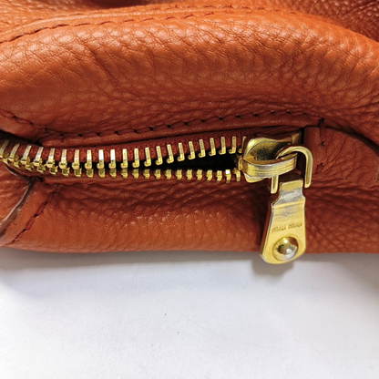 Miu Miu Tote bag Orange Cowhide Single Shoulder Bag Handbag Crossbody Bag Silver Hardware Removable shoulder strap-(SKU)-954144217