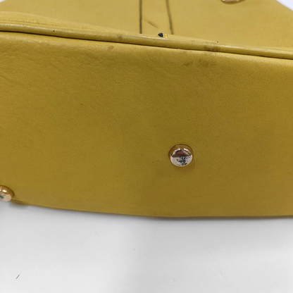CELINE Yellow Cowhide Single Shoulder Bag Crossbody Bag Golden hardware-(SKU)-946897098