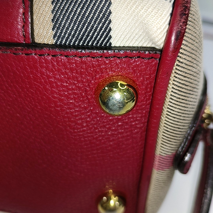 BURBERRY Alchester Brown Canvas Single Shoulder Bag Crossbody Bag Tote Bag Golden hardware Removable shoulder strap-(SKU)-929659819