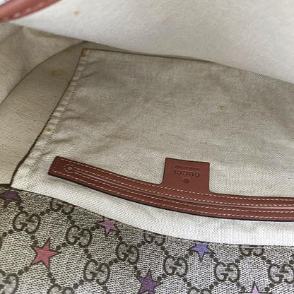 GUCCI Multicolor Coated Canvas Vintage Print Single Shoulder Bag Crossbody Bag Golden hardware-(SKU)-953527421