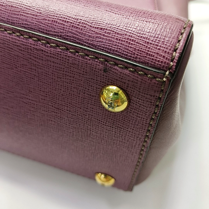 FENDI 2 Jours Small size Purple Leather Crossbody Handbag Single Shoulder Silver Hardware Removable shoulder strap-(SKU)-947556530