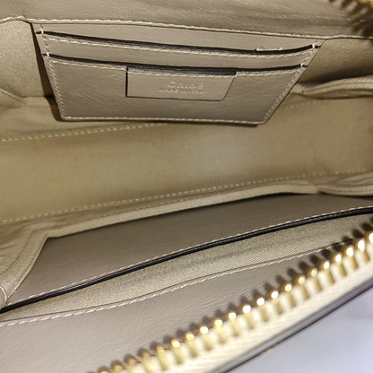 Chloé Roy Grey Cowhide Ring Single Shoulder Bag, Handbag Golden hardware Removable shoulder strap-(SKU)-946816354