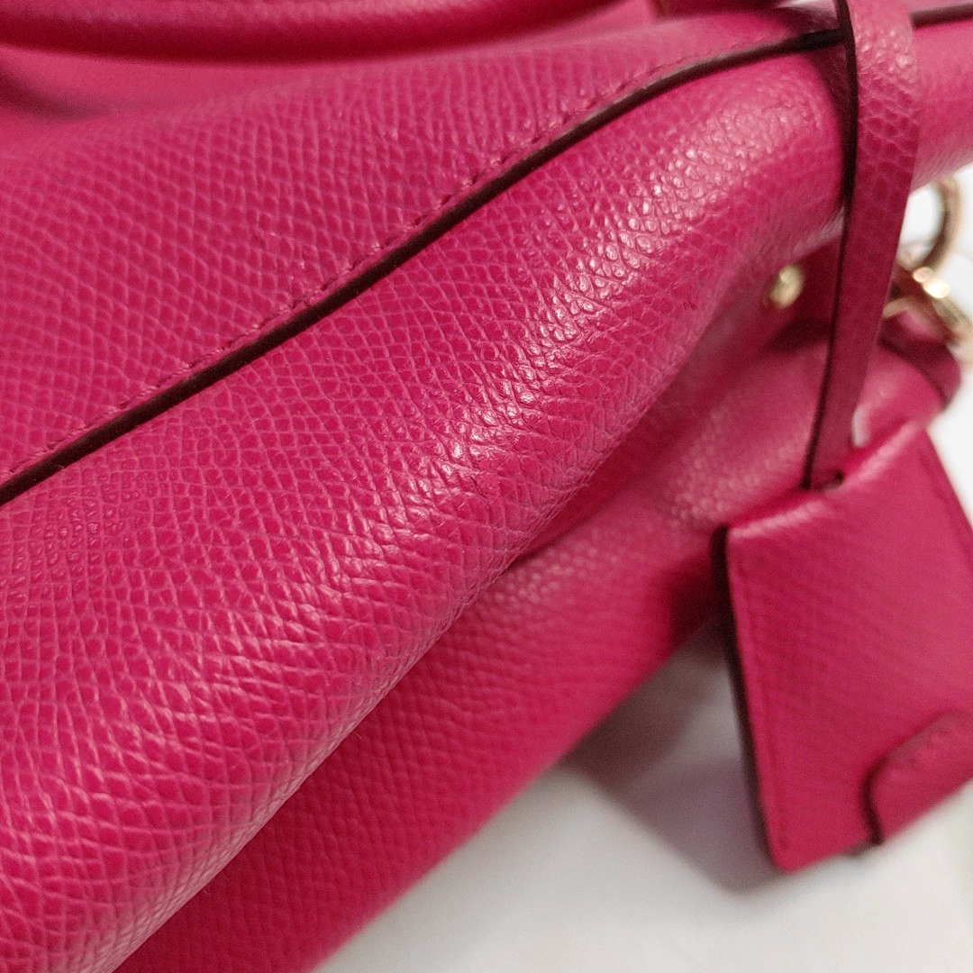COACH MARGOT Pink Leather Single Shoulder Bag Handbag Crossbody Bag Golden hardware Removable shoulder strap-(SKU)-944147467