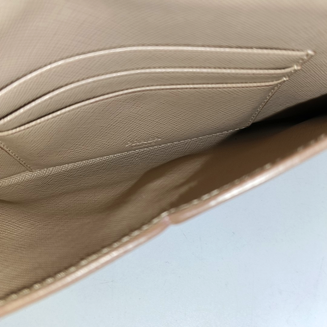 PRADA Khaki Cowhide Wallet Golden hardware-(SKU)-954136803