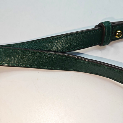 TORY BURCH Kira Small size Dark Green Sheepskin Quilted Crossbody Single Shoulder Bag Golden hardware-(SKU)-936318377