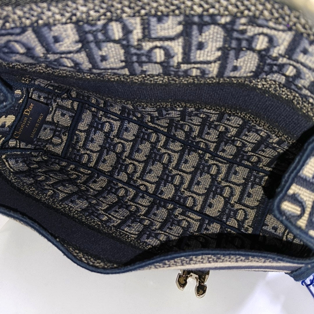 DIOR Diorcamp small size deep blue canvas with Monogram embossed pattern shoulder bag, crossbody bag, handbag with gold hardware and detachable strap-(SKU)-968753549